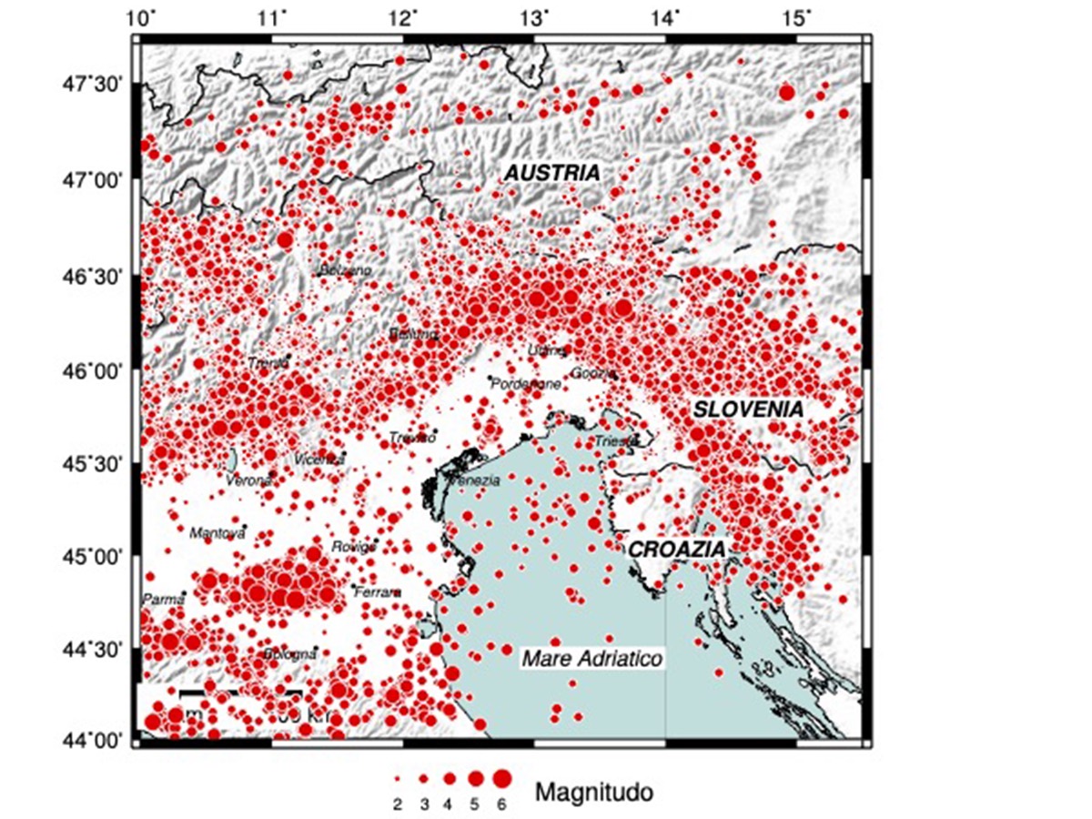 Mappa sismicità 1977-2020