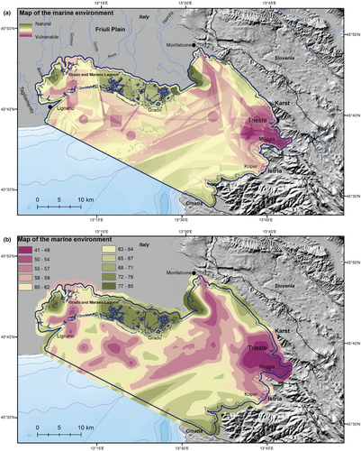 Mappa di vulnerabilità degli ecosistemi marini