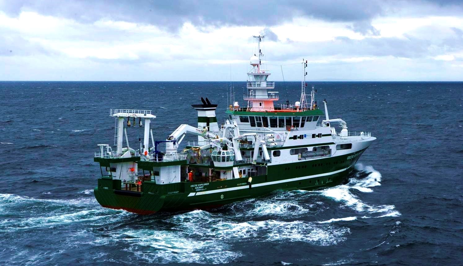 The r/v Celtic Explorer in the North Atlantic.